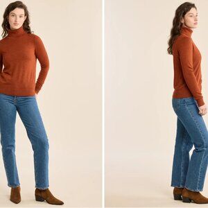 Pendleton 100% Merino Wool Turtleneck Sweater Orange Size Small NWT